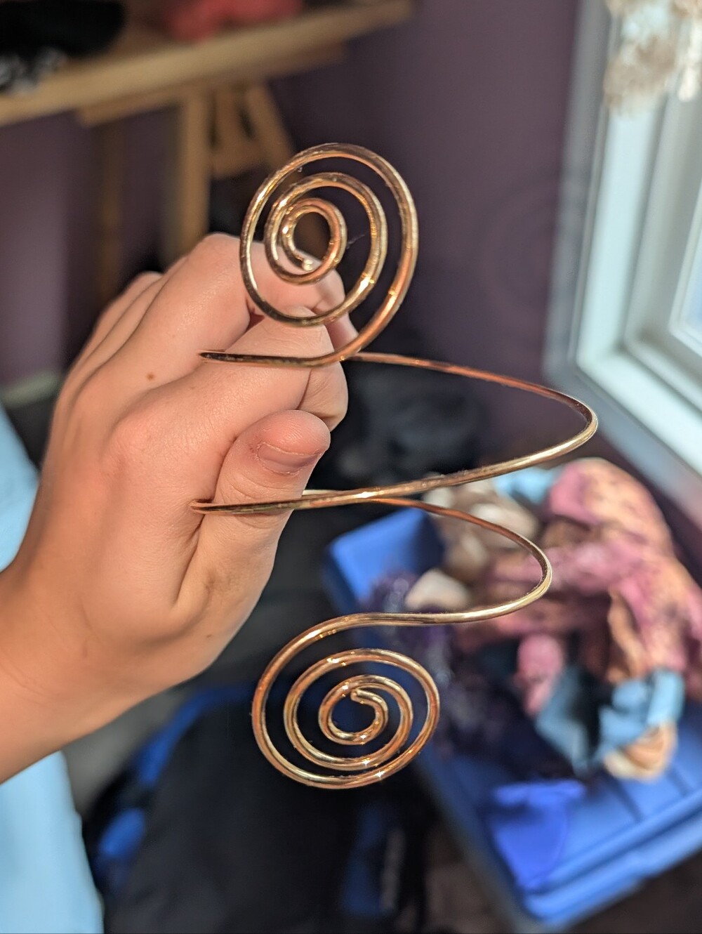 Gold Spiral Arm Cuff Bracelet